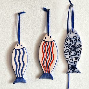 Dekorative Fische · Set aus drei Unikaten